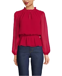 Lands' End Women's Chiffon Peplum Top