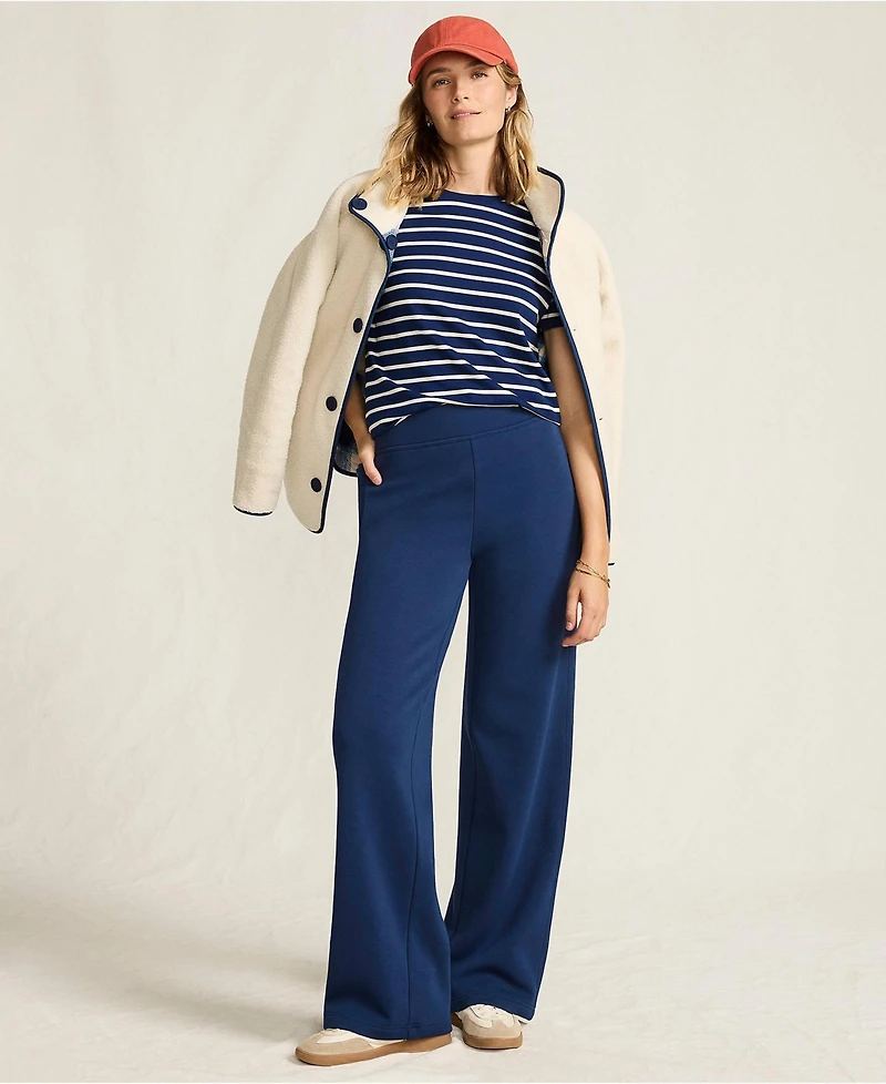 Lands' End Women's Petite Serious Sweats High Rise Fleece Lined Straight Leg Pants