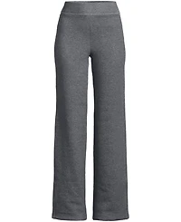 Lands' End Women's Petite Serious Sweats High Rise Fleece Lined Straight Leg Pants