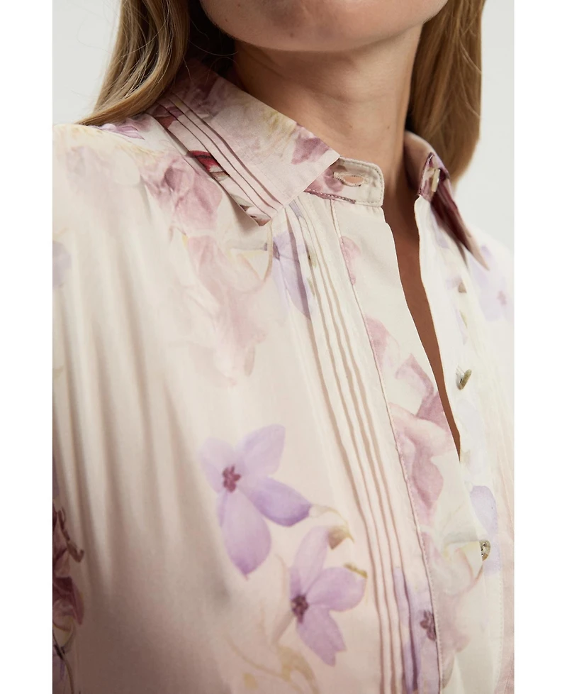 Karen Millen Women's Floral Long Sleeve Woven Maxi Dress