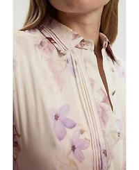 Karen Millen Women's Floral Long Sleeve Woven Maxi Dress