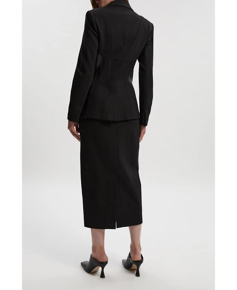 Karen Millen Women's Ponte Pu Pencil Skirt