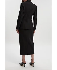 Karen Millen Women's Ponte Pu Pencil Skirt