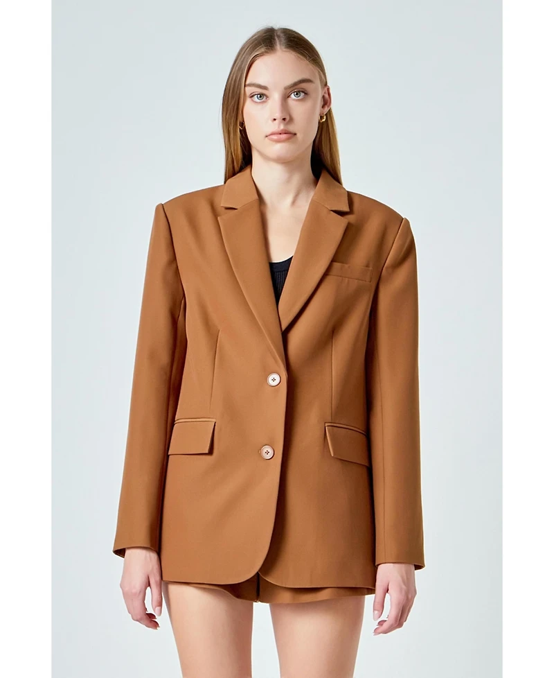 endless rose Women's Everyday Oversize 2 button Blazer