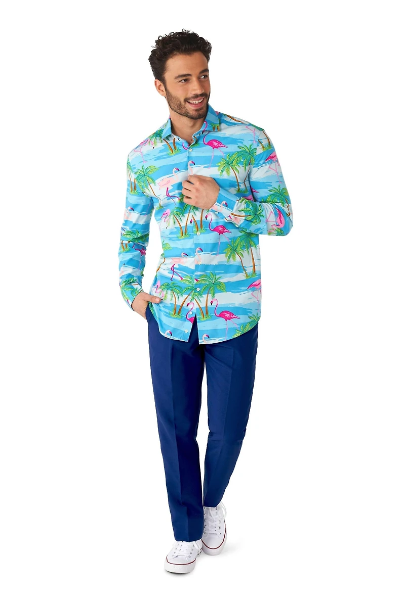 OppoSuits Men's Flaminguy Tropical Flamingo Dress Shirt