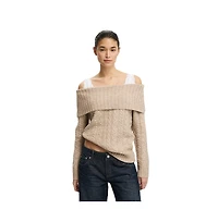 Cotton On Women's Fluffy Cable Off Shoulder Knit
