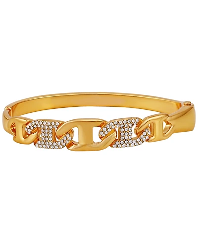 Guess Glass Stone Chain Link Silver-Tone Bangle Bracelet (Also Gold-Tone)