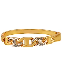 Guess Glass Stone Chain Link Silver-Tone Bangle Bracelet (Also Gold-Tone)