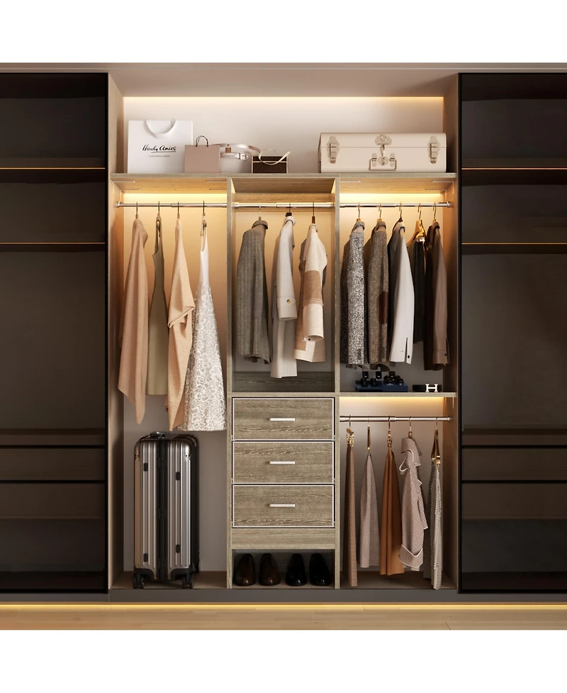 Aheaplus 4FT Small Closet Organizer with Fabric Drawers