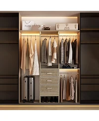 Aheaplus 4FT Small Closet Organizer with Fabric Drawers