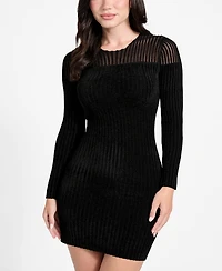 Guess Women's Rowena Long Sleeve Rib Chenille Dress