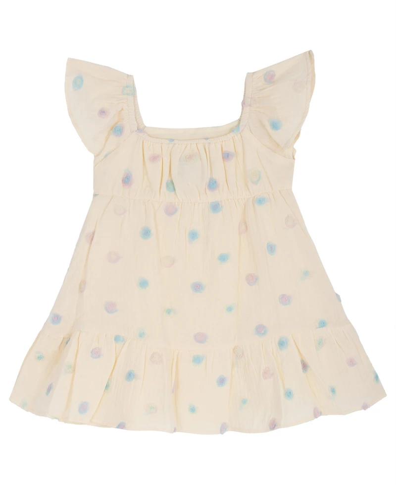 Rare Editions Toddler and Little Girls Multi 3D Rosettes with Gauze Dress