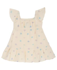 Rare Editions Toddler and Little Girls Multi 3D Rosettes with Gauze Dress