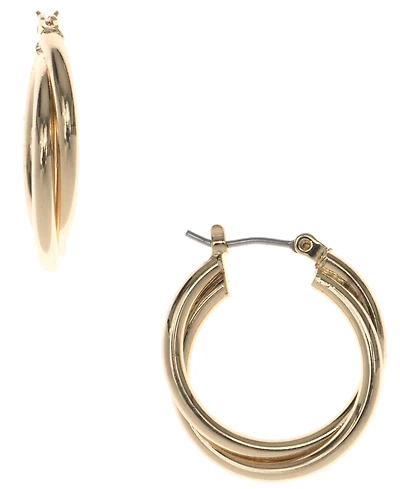 Nine West Gold-Tone Twisted Hoop Earrings