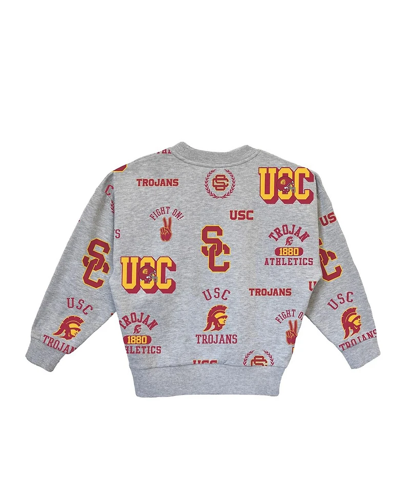 Gameday Couture Big Girls Gray Usc Trojans Always on Repeat Pullover Sweatshirt