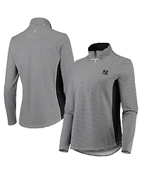 Tommy Bahama Women's Black New York Yankees Aubrey Stripe Block IslandZone Half-Zip Jacket