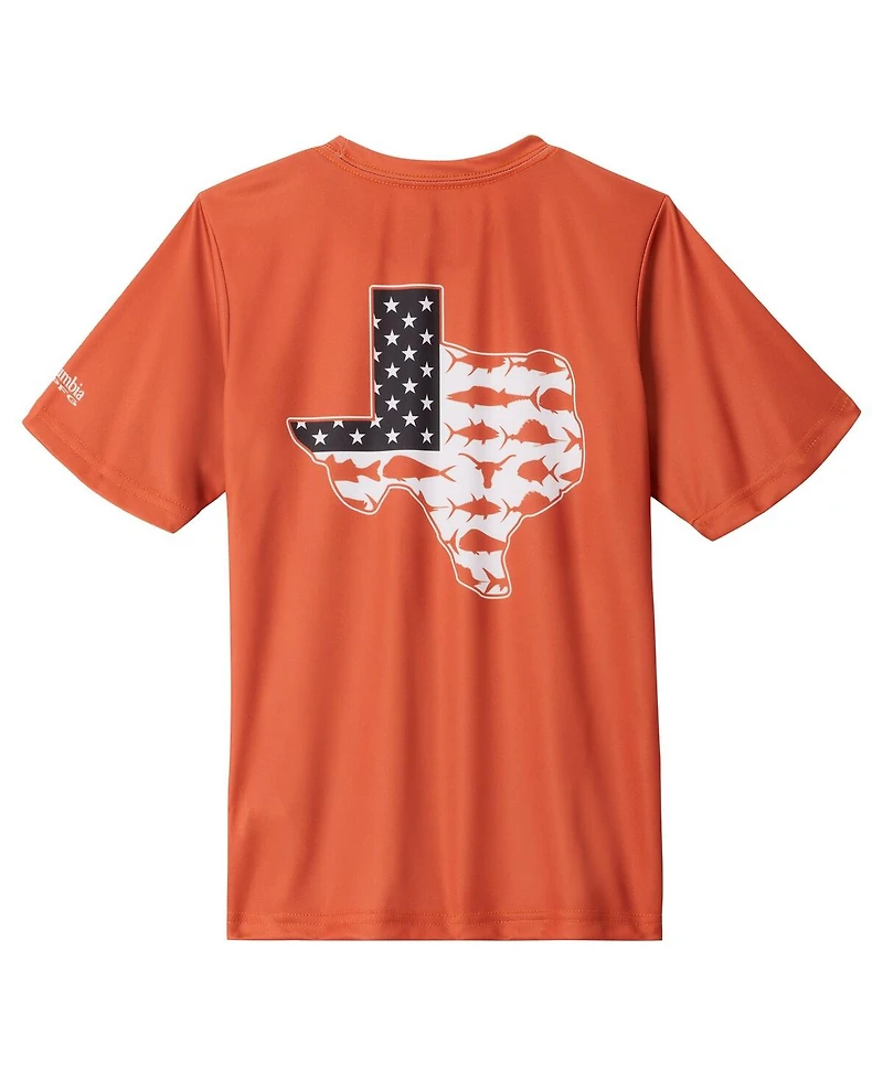 Columbia Big Boys and Girls Texas Orange Longhorns Terminal Tackle Omni-Shade T-Shirt