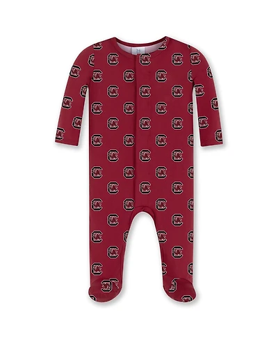ZooZatz Baby Boys and Girls Crimson South Carolina Gamecocks Magnetic Closure Sleeper