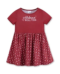 ZooZatz Girls Toddler Crimson Alabama Tide Short Sleeve Dress
