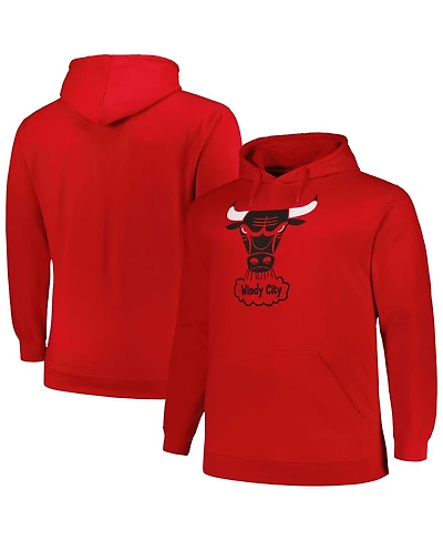 Mitchell & Ness Men's Red Chicago Bulls Hardwood Classics Big Tall Pullover Hoodie