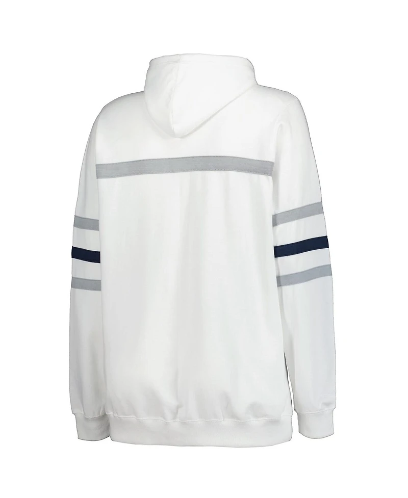 Mitchell & Ness Women's White Chicago Bears Plus Head Coach Throwback Pullover Hoodie
