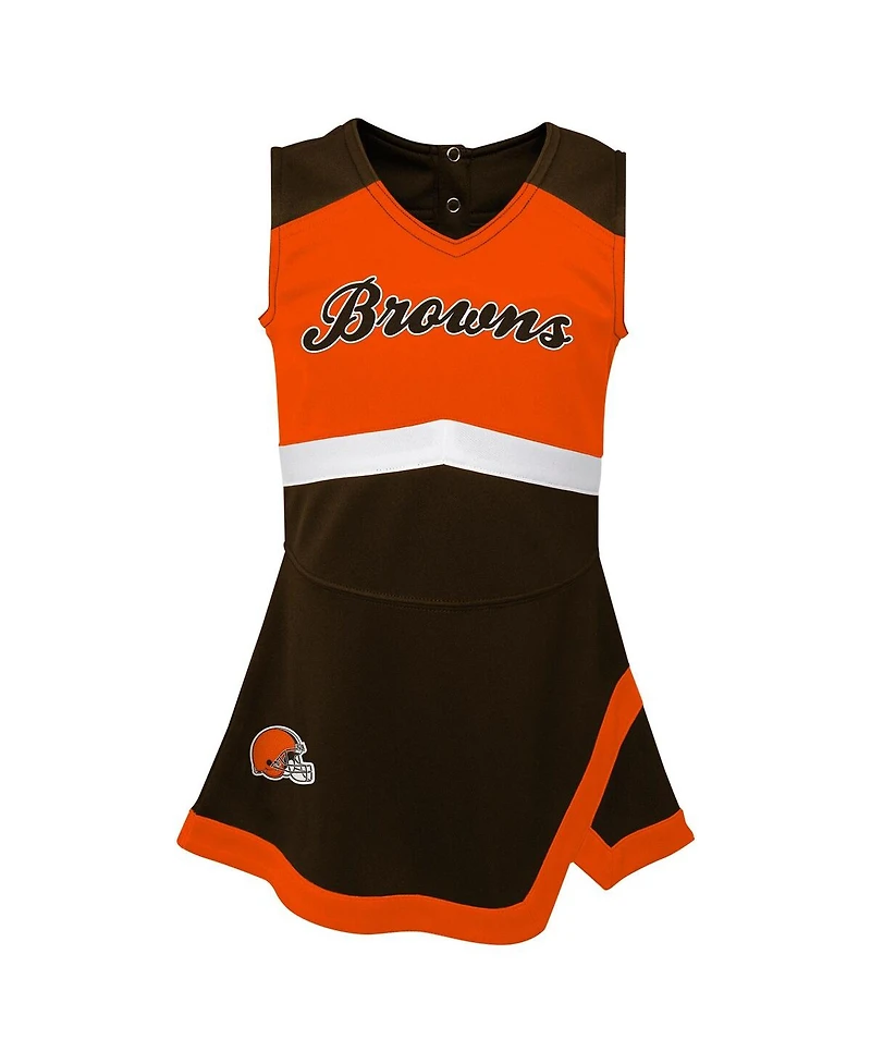 Outerstuff Baby Girls Brown Cleveland Browns Cheer Captain Jumper Dress