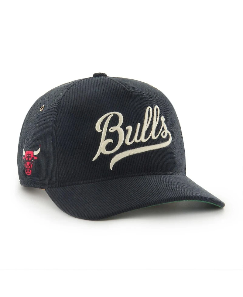 '47 Brand Men's Black Chicago Bulls Golden Age Relaxed Corduroy Hitch Adjustable Hat