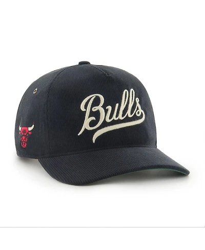 '47 Brand Men's Black Chicago Bulls Golden Age Relaxed Corduroy Hitch Adjustable Hat
