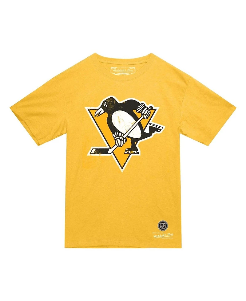 Mitchell & Ness Men's Gold Pittsburgh Penguins Heritage T-Shirt