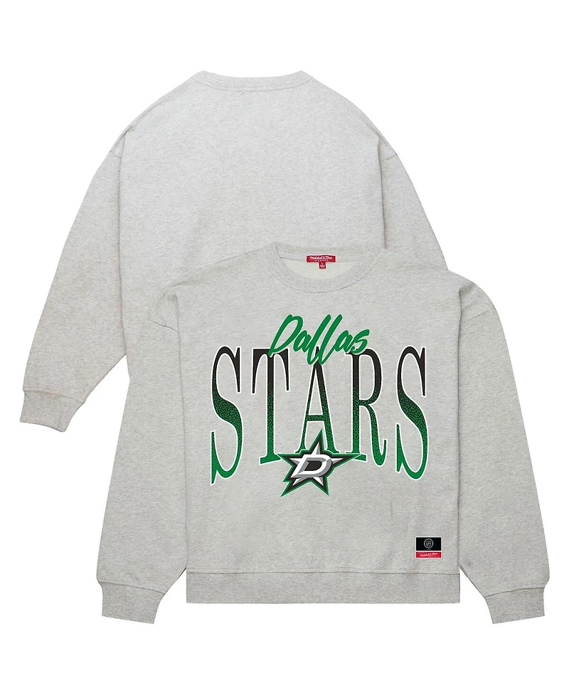 Mitchell & Ness Women's Heather Gray Dallas Stars Hockey Night Sweatshirt