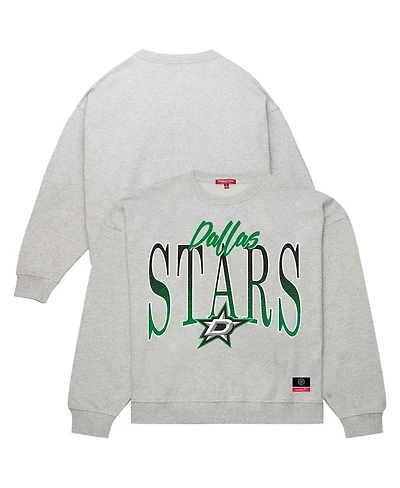 Mitchell & Ness Women's Heather Gray Dallas Stars Hockey Night Sweatshirt
