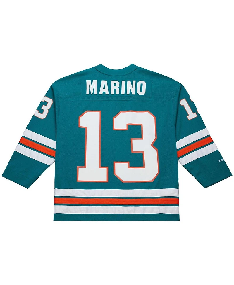 Mitchell & Ness Men's Dan Marino Aqua Miami Dolphins Maxxed Out Fashion Hockey Jersey
