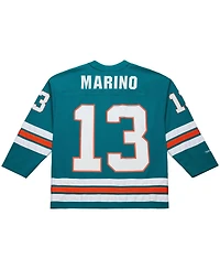 Mitchell & Ness Men's Dan Marino Aqua Miami Dolphins Maxxed Out Fashion Hockey Jersey