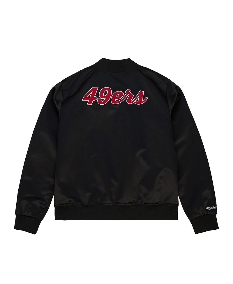 Mitchell & Ness Women's Black San Francisco 49ers Full-Snap Satin Jacket