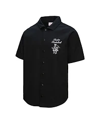 Mitchell & Ness Men's Black Boston Celtics Hardwood Classics Camp Shirt