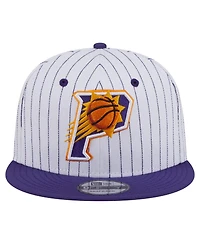 New Era Men's White Phoenix Suns Deceptor Pinstripe 9FIFTY Snapback Hat