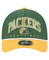 New Era Men's Green Green Bay Packers Arch Coolera 9FORTY A-Frame Adjustable Hat