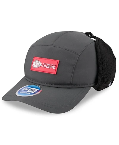 New Era Men's Charcoal Kansas City Chiefs 2025 Sideline Cold Weather Runner Dog Ear Adjustable Hat