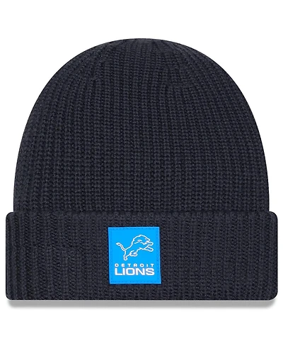 New Era Men's Charcoal Detroit Lions 2025 Sideline Cold Weather Cuffed Knit Hat
