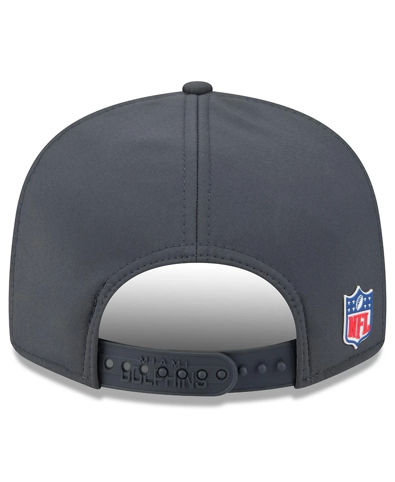 New Era Men's Charcoal Miami Dolphins 2025 Sideline Cold Weather Split Panel 9FIFTY Snapback Hat