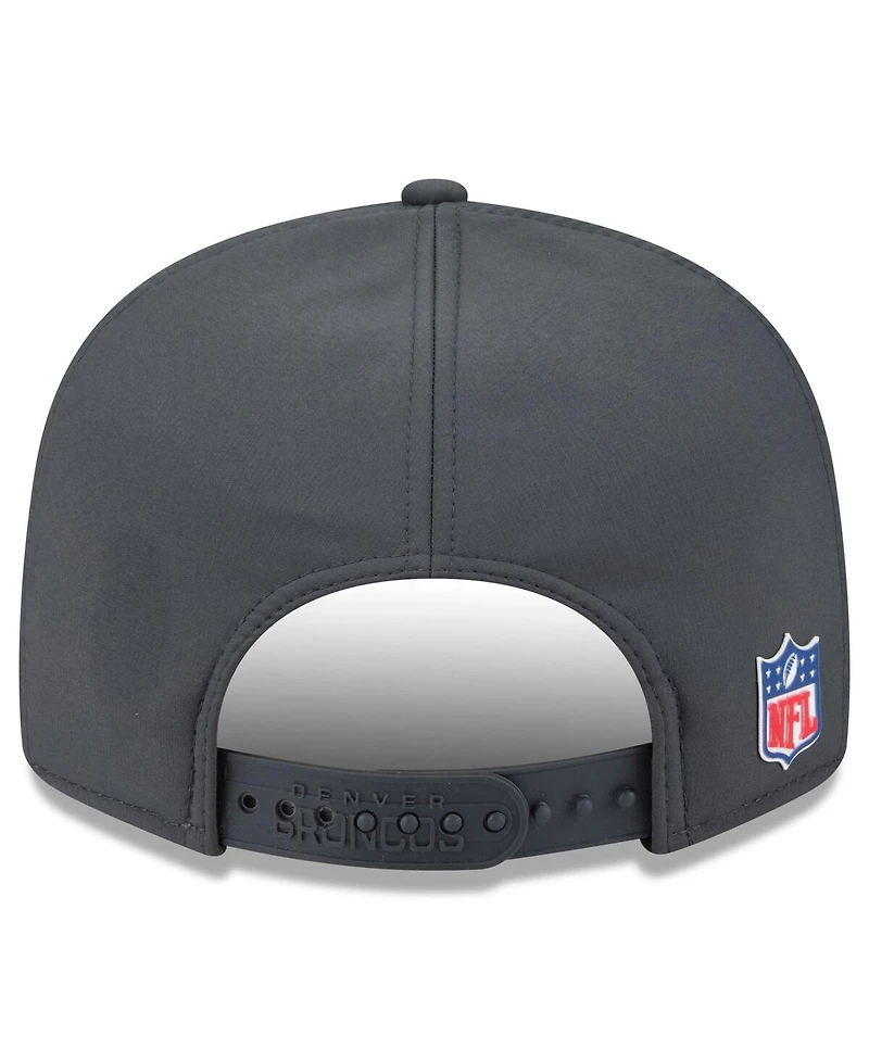 New Era Men's Charcoal Denver Broncos 2025 Sideline Cold Weather Split Panel 9FIFTY Snapback Hat