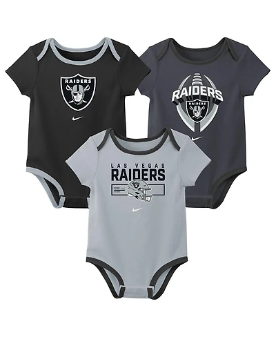 Nike Baby Boys and Girls 3-Piece Las Vegas Raiders Bodysuit Set