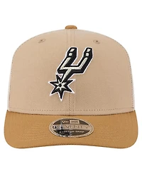 New Era Men's Tan/Light Brown San Antonio Spurs Two-Tone 9SEVENTY Adjustable Trucker Hat