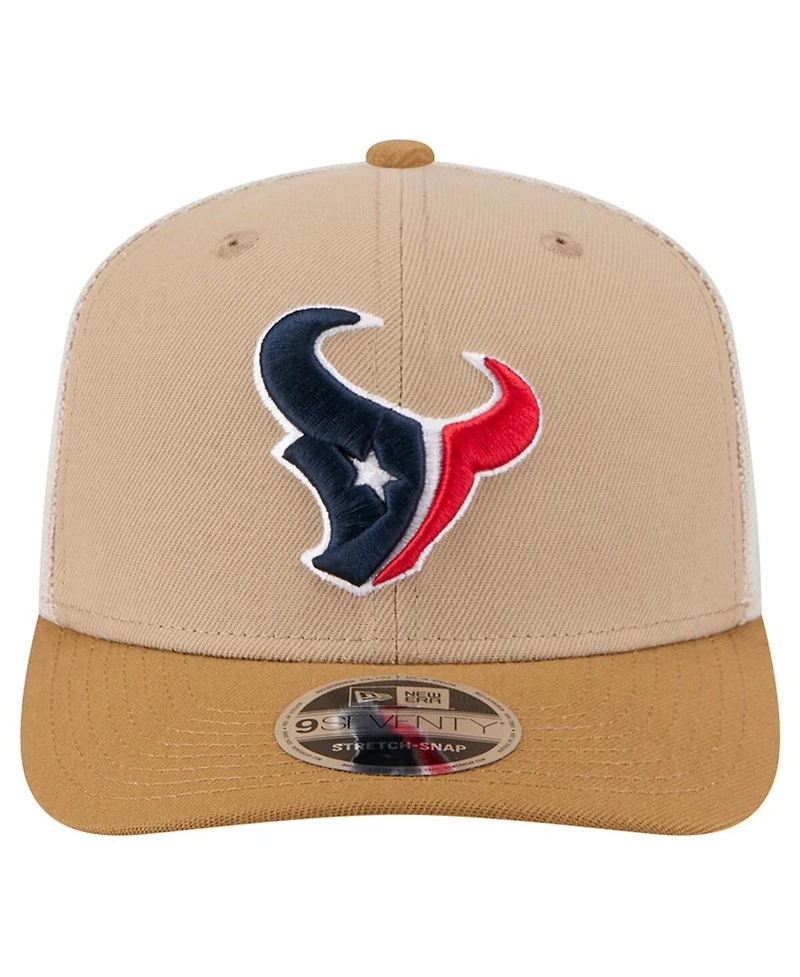 New Era Men's Light Beige Houston Texans Two-Tone Trucker 9SEVENTY Adjustable Hat