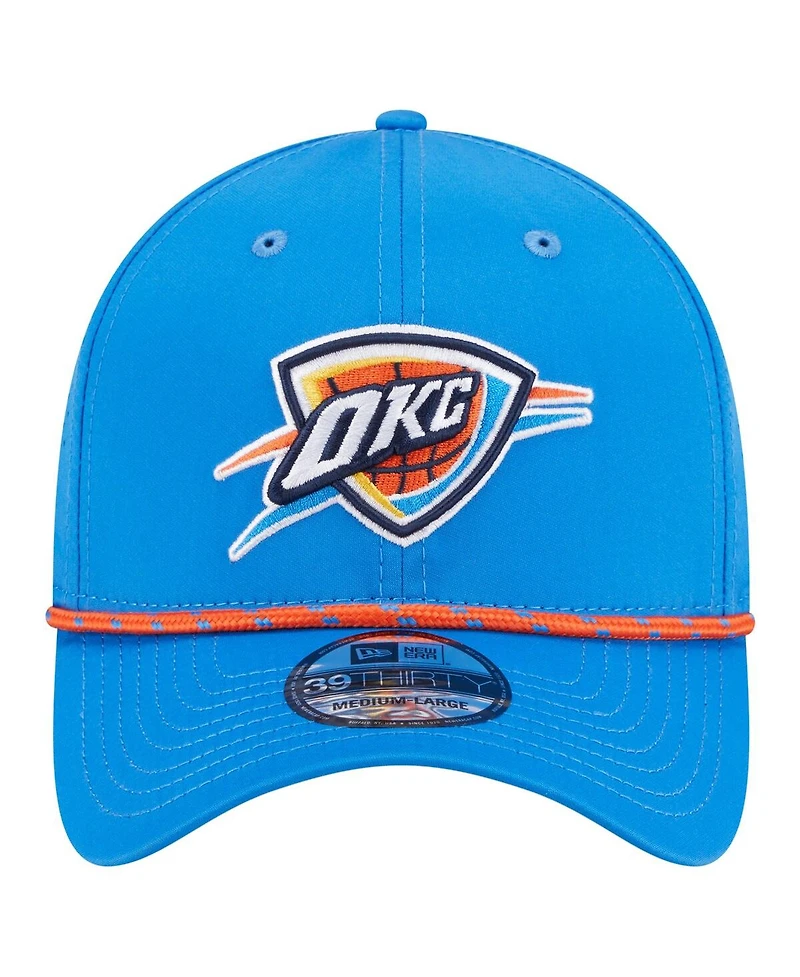 New Era Men's Blue Oklahoma City Thunder Featherweight Poly Rope Flex 39Thirty Hat