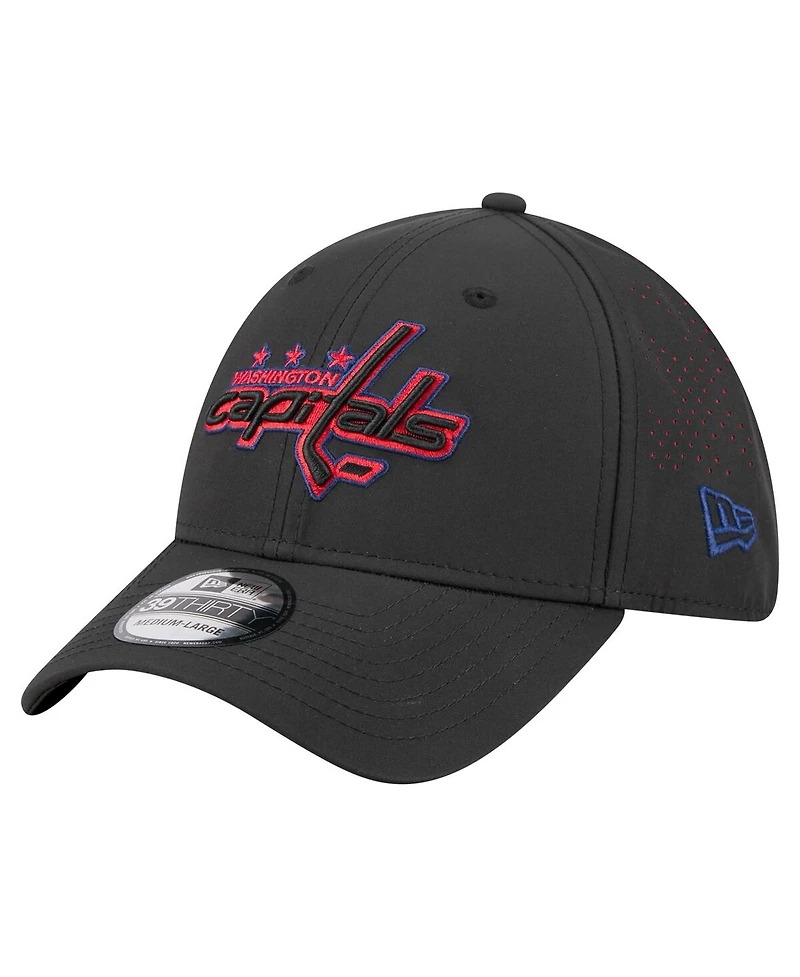 New Era Men's Black Washington Capitals Night 39THIRTY Flex Hat