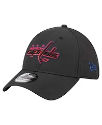 New Era Men's Black Washington Capitals Night 39THIRTY Flex Hat