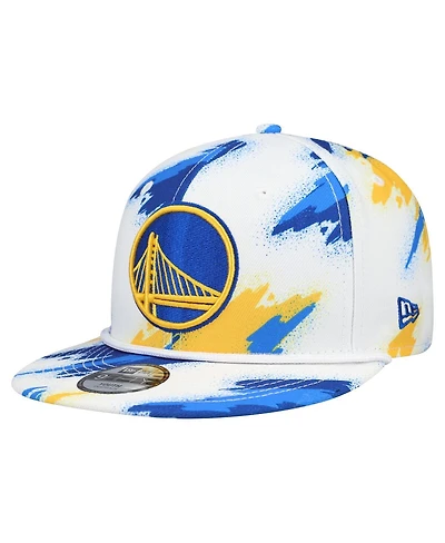 New Era Big Boys and Girls White Golden State Warriors Paint 9FIFTY Snapback Hat
