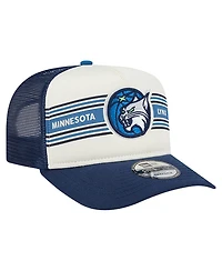 New Era Men's and Women's White/Navy Minnesota Lynx Banner Foam Front 9FIFTY A-Frame Adjustable Trucker Hat
