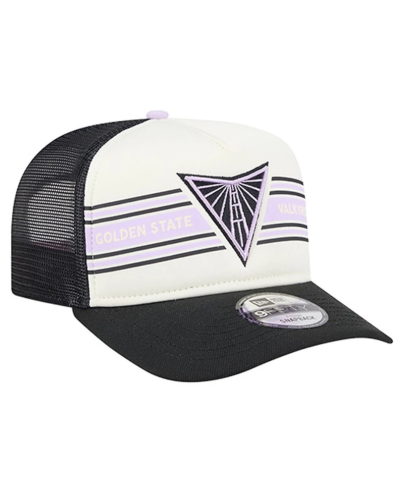 New Era Men's and Women's White/Eclipse Black Golden State Valkyries Banner Foam Front 9FIFTY A-Frame Adjustable Trucker Hat